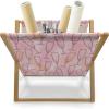 Ambesonne Cupcake Magazine and Book Holder, Bakery Treats Full of Hearts Valentine’s Day Romantic Celebration, Floor Rack Decor for Interior of Home & Office, 22″ x 19″, Fuchsia Purple(Pale Pink Earth Yellow)