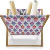 Ambesonne Cupcake Magazine and Book Holder, Bakery Treats Full of Hearts Valentine’s Day Romantic Celebration, Floor Rack Decor for Interior of Home & Office, 22″ x 19″, Fuchsia Purple(Fuchsia Purple)