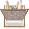 Ambesonne Cupcake Magazine and Book Holder, Bakery Treats Full of Hearts Valentine’s Day Romantic Celebration, Floor Rack Decor for Interior of Home & Office, 22″ x 19″, Fuchsia Purple(Orange Grey Pale Blue)