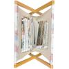 Ambesonne Donut Magazine and Book Holder, Pastel Colored Dessert Sweets Sprinkles and Hearts Valentine’s Day Theme Print, Floor Rack Decor for Interior of Home & Office, 22″ x 19″, Pink and White(Pale Pink Pale Blue)