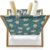 Ambesonne Donut Magazine and Book Holder, Pastel Colored Dessert Sweets Sprinkles and Hearts Valentine’s Day Theme Print, Floor Rack Decor for Interior of Home & Office, 22″ x 19″, Pink and White(Teal Multicolor)
