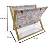Ambesonne Donut Magazine and Book Holder, Pastel Colored Dessert Sweets Sprinkles and Hearts Valentine’s Day Theme Print, Floor Rack Decor for Interior of Home & Office, 22″ x 19″, Pink and White(Pale Pink White)