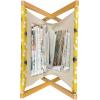Ambesonne Donut Magazine and Book Holder, Pastel Colored Dessert Sweets Sprinkles and Hearts Valentine’s Day Theme Print, Floor Rack Decor for Interior of Home & Office, 22″ x 19″, Pink and White(Mustard and Charcoal Grey)