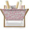 Ambesonne Donut Magazine and Book Holder, Pastel Colored Dessert Sweets Sprinkles and Hearts Valentine’s Day Theme Print, Floor Rack Decor for Interior of Home & Office, 22″ x 19″, Pink and White(Pale Pink Charcoal Grey)