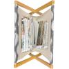 Ambesonne Donut Magazine and Book Holder, Pastel Colored Dessert Sweets Sprinkles and Hearts Valentine’s Day Theme Print, Floor Rack Decor for Interior of Home & Office, 22″ x 19″, Pink and White(Grey and White)
