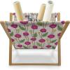 Ambesonne Donut Magazine and Book Holder, Pastel Colored Dessert Sweets Sprinkles and Hearts Valentine’s Day Theme Print, Floor Rack Decor for Interior of Home & Office, 22″ x 19″, Pink and White(Pale Eggshell Multicolor)