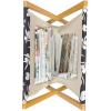 Ambesonne Donut Magazine and Book Holder, Pastel Colored Dessert Sweets Sprinkles and Hearts Valentine’s Day Theme Print, Floor Rack Decor for Interior of Home & Office, 22″ x 19″, Pink and White(Dark Blue Grey and White)