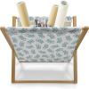 Ambesonne Donut Magazine and Book Holder, Pastel Colored Dessert Sweets Sprinkles and Hearts Valentine’s Day Theme Print, Floor Rack Decor for Interior of Home & Office, 22″ x 19″, Pink and White(Pale Blue and White)