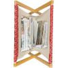 Ambesonne Donut Magazine and Book Holder, Pastel Colored Dessert Sweets Sprinkles and Hearts Valentine’s Day Theme Print, Floor Rack Decor for Interior of Home & Office, 22″ x 19″, Pink and White(Vermilion and White)