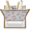 Ambesonne Donut Magazine and Book Holder, Pastel Colored Dessert Sweets Sprinkles and Hearts Valentine’s Day Theme Print, Floor Rack Decor for Interior of Home & Office, 22″ x 19″, Pink and White(Pale Pink Pale Blue)