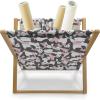Ambesonne Donut Magazine and Book Holder, Pastel Colored Dessert Sweets Sprinkles and Hearts Valentine’s Day Theme Print, Floor Rack Decor for Interior of Home & Office, 22″ x 19″, Pink and White(Dark Blue Grey White)