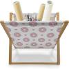 Ambesonne Donut Magazine and Book Holder, Pastel Colored Dessert Sweets Sprinkles and Hearts Valentine’s Day Theme Print, Floor Rack Decor for Interior of Home & Office, 22″ x 19″, Pink and White(Pink and White)
