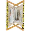 Ambesonne Donut Magazine and Book Holder, Pastel Colored Dessert Sweets Sprinkles and Hearts Valentine’s Day Theme Print, Floor Rack Decor for Interior of Home & Office, 22″ x 19″, Pink and White(Yellow Charcoal Grey)