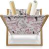 Ambesonne Donut Magazine and Book Holder, Pastel Colored Dessert Sweets Sprinkles and Hearts Valentine’s Day Theme Print, Floor Rack Decor for Interior of Home & Office, 22″ x 19″, Pink and White(Pale Pink White)