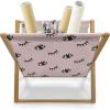 Ambesonne Eiffel Magazine and Book Holder, Valentines Day Inspired Pattern with France Paris Oh La La Texts Heart Shapes, Floor Rack Decor for Interior of Home & Office, 22″ x 19″, Pink White Black(Rose Black White)