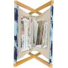 Ambesonne Eiffel Magazine and Book Holder, Valentines Day Inspired Pattern with France Paris Oh La La Texts Heart Shapes, Floor Rack Decor for Interior of Home & Office, 22″ x 19″, Pink White Black(Pale Blue Indigo)