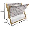 Ambesonne Eiffel Magazine and Book Holder, Valentines Day Inspired Pattern with France Paris Oh La La Texts Heart Shapes, Floor Rack Decor for Interior of Home & Office, 22″ x 19″, Pink White Black(Ruby Black White)