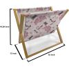 Ambesonne Eiffel Magazine and Book Holder, Valentines Day Inspired Pattern with France Paris Oh La La Texts Heart Shapes, Floor Rack Decor for Interior of Home & Office, 22″ x 19″, Pink White Black(Pale Pink)