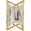Ambesonne Eiffel Magazine and Book Holder, Valentines Day Inspired Pattern with France Paris Oh La La Texts Heart Shapes, Floor Rack Decor for Interior of Home & Office, 22″ x 19″, Pink White Black(Tan Brown)