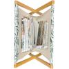 Ambesonne Eiffel Magazine and Book Holder, Valentines Day Inspired Pattern with France Paris Oh La La Texts Heart Shapes, Floor Rack Decor for Interior of Home & Office, 22″ x 19″, Pink White Black(Reseda Green White)