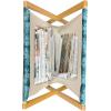 Ambesonne Eiffel Magazine and Book Holder, Valentines Day Inspired Pattern with France Paris Oh La La Texts Heart Shapes, Floor Rack Decor for Interior of Home & Office, 22″ x 19″, Pink White Black(Pale Blue Grey)