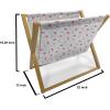 Ambesonne Eiffel Magazine and Book Holder, Valentines Day Inspired Pattern with France Paris Oh La La Texts Heart Shapes, Floor Rack Decor for Interior of Home & Office, 22″ x 19″, Pink White Black(Pink Grey White)
