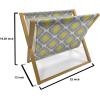 Ambesonne Eiffel Magazine and Book Holder, Valentines Day Inspired Pattern with France Paris Oh La La Texts Heart Shapes, Floor Rack Decor for Interior of Home & Office, 22″ x 19″, Pink White Black(Grey Yellow White)
