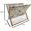 Ambesonne Eiffel Magazine and Book Holder, Valentines Day Inspired Pattern with France Paris Oh La La Texts Heart Shapes, Floor Rack Decor for Interior of Home & Office, 22″ x 19″, Pink White Black(Olive Green Pale Green)