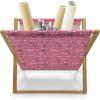 Ambesonne Eiffel Magazine and Book Holder, Valentines Day Inspired Pattern with France Paris Oh La La Texts Heart Shapes, Floor Rack Decor for Interior of Home & Office, 22″ x 19″, Pink White Black(Pink White Black)