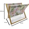 Ambesonne Floral Magazine and Book Holder, Close up Romantic and Feminine Blooms Monochrome Valentine’s Day Vibes Garden Art, Floor Rack Decor for Interior of Home & Office, 22″ x 19″, Pink Magenta(Pale Green and Multicolor)