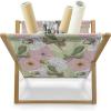 Ambesonne Floral Magazine and Book Holder, Close up Romantic and Feminine Blooms Monochrome Valentine’s Day Vibes Garden Art, Floor Rack Decor for Interior of Home & Office, 22″ x 19″, Pink Magenta(Pale Green and Multicolor)