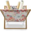 Ambesonne Floral Magazine and Book Holder, Rose Flowers Vintage Design Elements Petals Leaves Love Themed Valentines Image, Floor Rack Decor for Interior of Home & Office, 22″ x 19″, Red Grey Black(Coral Yellow Grey)