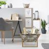Ambesonne Floral Magazine and Book Holder, Rose Flowers Vintage Design Elements Petals Leaves Love Themed Valentines Image, Floor Rack Decor for Interior of Home & Office, 22″ x 19″, Red Grey Black(Sepia Amber Grey)