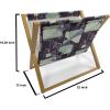 Ambesonne Floral Magazine and Book Holder, Rose Flowers Vintage Design Elements Petals Leaves Love Themed Valentines Image, Floor Rack Decor for Interior of Home & Office, 22″ x 19″, Red Grey Black(Pale Green Slate Blue)