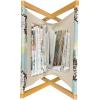 Ambesonne Floral Magazine and Book Holder, Rose Flowers Vintage Design Elements Petals Leaves Love Themed Valentines Image, Floor Rack Decor for Interior of Home & Office, 22″ x 19″, Red Grey Black(Yellow Green Pale Blue)