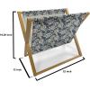Ambesonne Floral Magazine and Book Holder, Rose Flowers Vintage Design Elements Petals Leaves Love Themed Valentines Image, Floor Rack Decor for Interior of Home & Office, 22″ x 19″, Red Grey Black(Night Blue Ivory)
