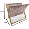 Ambesonne Floral Magazine and Book Holder, Rose Flowers Vintage Design Elements Petals Leaves Love Themed Valentines Image, Floor Rack Decor for Interior of Home & Office, 22″ x 19″, Red Grey Black(Tan Purple Hot Pink)