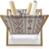 Ambesonne Floral Magazine and Book Holder, Rose Flowers Vintage Design Elements Petals Leaves Love Themed Valentines Image, Floor Rack Decor for Interior of Home & Office, 22″ x 19″, Red Grey Black(Eggshell Dried Rose)