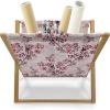 Ambesonne Floral Magazine and Book Holder, Rose Flowers Vintage Design Elements Petals Leaves Love Themed Valentines Image, Floor Rack Decor for Interior of Home & Office, 22″ x 19″, Red Grey Black(Rose Ruby Black)