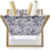 Ambesonne Floral Magazine and Book Holder, Rose Flowers Vintage Design Elements Petals Leaves Love Themed Valentines Image, Floor Rack Decor for Interior of Home & Office, 22″ x 19″, Red Grey Black(Dark Purple Pale Blue)