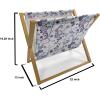Ambesonne Floral Magazine and Book Holder, Rose Flowers Vintage Design Elements Petals Leaves Love Themed Valentines Image, Floor Rack Decor for Interior of Home & Office, 22″ x 19″, Red Grey Black(Dark Purple Pale Blue)