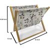 Ambesonne Floral Magazine and Book Holder, Rose Flowers Vintage Design Elements Petals Leaves Love Themed Valentines Image, Floor Rack Decor for Interior of Home & Office, 22″ x 19″, Red Grey Black(Dark Taupe Coconut)