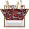 Ambesonne Floral Magazine and Book Holder, Rose Flowers Vintage Design Elements Petals Leaves Love Themed Valentines Image, Floor Rack Decor for Interior of Home & Office, 22″ x 19″, Red Grey Black(Red Grey Black)