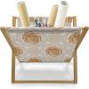 Ambesonne Floral Magazine and Book Holder, Rose Flowers Vintage Design Elements Petals Leaves Love Themed Valentines Image, Floor Rack Decor for Interior of Home & Office, 22″ x 19″, Red Grey Black(Sand Brown White)