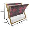 Ambesonne Floral Magazine and Book Holder, Rose Flowers Vintage Design Elements Petals Leaves Love Themed Valentines Image, Floor Rack Decor for Interior of Home & Office, 22″ x 19″, Red Grey Black(Charcoal Grey Magenta)