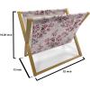Ambesonne Floral Magazine and Book Holder, Rose Flowers Vintage Design Elements Petals Leaves Love Themed Valentines Image, Floor Rack Decor for Interior of Home & Office, 22″ x 19″, Red Grey Black(Rose Ruby Black)