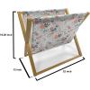 Ambesonne Floral Magazine and Book Holder, Rose Flowers Vintage Design Elements Petals Leaves Love Themed Valentines Image, Floor Rack Decor for Interior of Home & Office, 22″ x 19″, Red Grey Black(Almond Green Salmon)