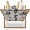 Ambesonne Floral Magazine and Book Holder, Rose Flowers Vintage Design Elements Petals Leaves Love Themed Valentines Image, Floor Rack Decor for Interior of Home & Office, 22″ x 19″, Red Grey Black(Tan Ivory Seal Brown)