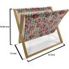 Ambesonne Floral Magazine and Book Holder, Rose Flowers Vintage Design Elements Petals Leaves Love Themed Valentines Image, Floor Rack Decor for Interior of Home & Office, 22″ x 19″, Red Grey Black(Hunter Green Ruby)