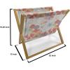 Ambesonne Floral Magazine and Book Holder, Rose Flowers Vintage Design Elements Petals Leaves Love Themed Valentines Image, Floor Rack Decor for Interior of Home & Office, 22″ x 19″, Red Grey Black(Coral Yellow Grey)